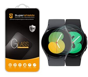 supershieldz (3 pack) designed for samsung galaxy watch 5 (40mm) / galaxy watch 4 (40mm) tempered glass screen protector, anti scratch, bubble free