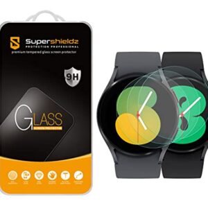 Supershieldz (3 Pack) Designed for Samsung Galaxy Watch 5 (40mm) / Galaxy Watch 4 (40mm) Tempered Glass Screen Protector, Anti Scratch, Bubble Free