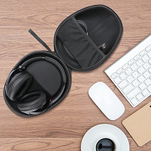 ProCase Headphone Case for Sony Beats Philips Bose JBL Maxell Panasonic, Audio Technica and More, Travel Carrying Bag with 2 Earpad Covers for Over Ear Headphones –Black