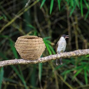 Cabilock 6pcs Straw Bird Cage Nest Grass Hut Woven Birdhouse for Parakeets Hideaway Cockatiels Finch Canary Resting Breeding Shelter