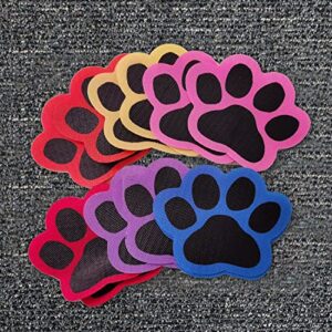 48pcs Carpet Markers Velcro Spot Markers for Classroom Floor Carpet Spots for Kids, Sitting Dots for Kids Carpet Spots for Kids, Teachers, Preschool and Kindergarten Paws Shape