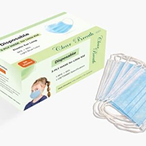 CLEAR BREATH Disposable Kid Face Masks - Kid (Preschooler up 1st Grader) and Teen (1st Grader to 7th Grader) - 50 Pieces (Little Kid)