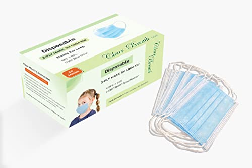 CLEAR BREATH Disposable Kid Face Masks - Kid (Preschooler up 1st Grader) and Teen (1st Grader to 7th Grader) - 50 Pieces (Little Kid)