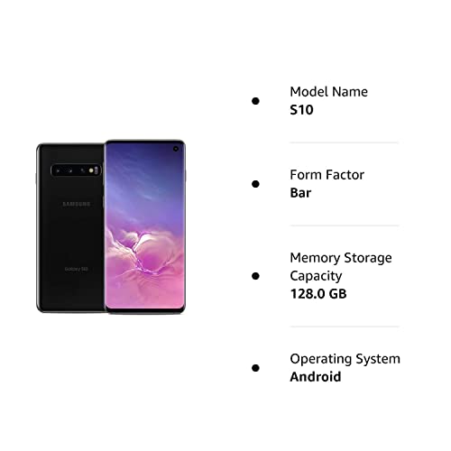 Samsung Galaxy S10 128GB 6.1" 4G LTE Fully Unlocked, Prism Black (Renewed)