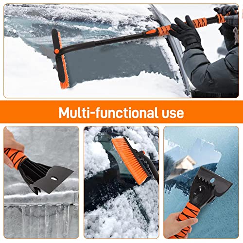 YUICHH 44" Snow Brush with Ice Scraper for Car Windshield, Car Snow Scraper and Brush, Snow Scraper Snow Brush for Car Extendable, Snow Car Scraper Detachable for Car Truck SUV