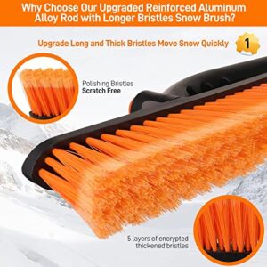 YUICHH 44" Snow Brush with Ice Scraper for Car Windshield, Car Snow Scraper and Brush, Snow Scraper Snow Brush for Car Extendable, Snow Car Scraper Detachable for Car Truck SUV