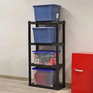 Oskar 4-Tier Storage Shelf, Heavy Duty Shelving Unit, 400 lbs(14 x 30 x 57 inches), Multipurpose Organizer for Garage, Basement, Laundry Room, Utility Shed, Workshop, Made in North America, Black