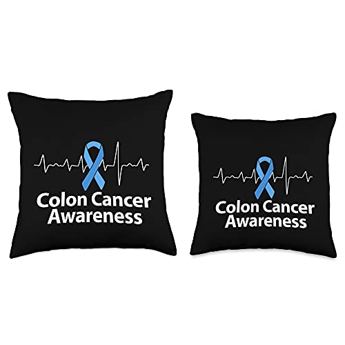 Colon Cancer Awareness Colorectal Gift Idea Colon Awareness Colorectal Cancer Month Throw Pillow, 16x16, Multicolor