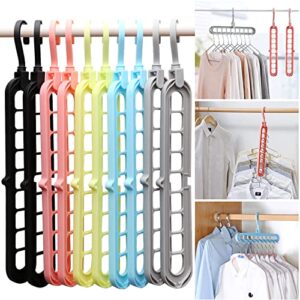 heyhouse closet organizers and storage,college dorm room essentials,pack of 10 multifunctional closet organizer magic space saving hangers with 9 holes closet storage organization for wardrobe closet