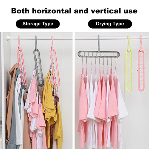 HEYHOUSE Closet Organizers and Storage,College Dorm Room Essentials,Pack of 10 Multifunctional Closet Organizer Magic Space Saving Hangers with 9 Holes Closet Storage Organization for Wardrobe Closet