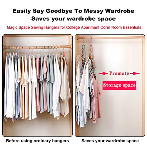 HEYHOUSE Closet Organizers and Storage,College Dorm Room Essentials,Pack of 10 Multifunctional Closet Organizer Magic Space Saving Hangers with 9 Holes Closet Storage Organization for Wardrobe Closet