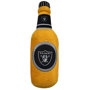 nfl las vegas raiders beer bottle plush dog & cat squeak toy - cutest stadium soda bottle snack plush toy for dogs & cats with inner squeaker & beautiful football team name/logo
