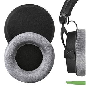 geekria comfort velour replacement ear pads for beyerdynamic dt440 dt770 dt790 dt797 dt860 dt880 dt990 t5p t70 t90 hs200 hs400 hs800 mmx300 rsx700 headphones earpads, headset ear cushion (grey)