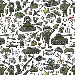 Stesha Party Military Present Gift Wrapping Paper - Folded Flat 30 x 20 Inch - 3 Sheets