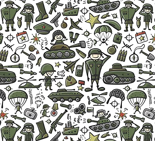 Stesha Party Military Present Gift Wrapping Paper - Folded Flat 30 x 20 Inch - 3 Sheets