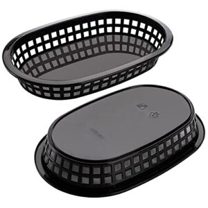 Cedilis 40 Pack Fast Food Basket, 9" x 5.8"x1.3" Plastic Food Serving Trays, Food Service Restaurant Baskets, Reusable Bread Fry Baskets for Hot Dogs, Burgers, Sandwich, Picnic, Parties, Deli Serving