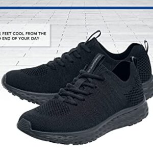 Shoes for Crews Everlight, Women's Non Slip, Breathable, Lace Up, Lightweight Work Shoes, Black,Size 9.5 Wide