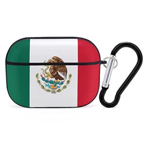youtary mexico flag pattern apple airpods pro case cover with keychain, airpod headphone cover unisex shockproof protective wireless charging headset accessories