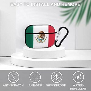 YouTary Mexico Flag Pattern Apple Airpods pro Case Cover with Keychain, AirPod Headphone Cover Unisex Shockproof Protective Wireless Charging Headset Accessories