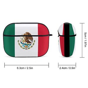 YouTary Mexico Flag Pattern Apple Airpods pro Case Cover with Keychain, AirPod Headphone Cover Unisex Shockproof Protective Wireless Charging Headset Accessories