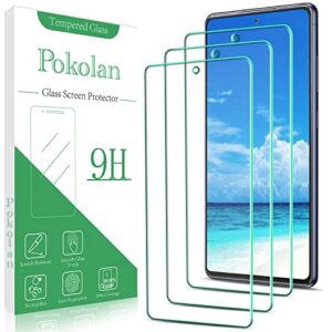 pokolan [3-pack] designed for samsung galaxy s20 fe 5g, galaxy s20 fe tempered glass screen protector, support fingerprint reader, anti scratch, 9h hardness, bubble free, easy installation
