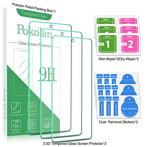 Pokolan [3-Pack] Designed for Samsung Galaxy S20 FE 5G, Galaxy S20 FE Tempered Glass Screen Protector, Support Fingerprint Reader, Anti Scratch, 9H Hardness, Bubble Free, Easy Installation