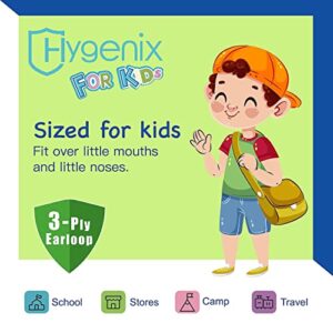 Hygenix masks for Kids, Multiple-colors 3ply Disposable Children Face Masks PFE >98% Filter Quality, Breathable & Comfy (Pack of 50 Pcs)…