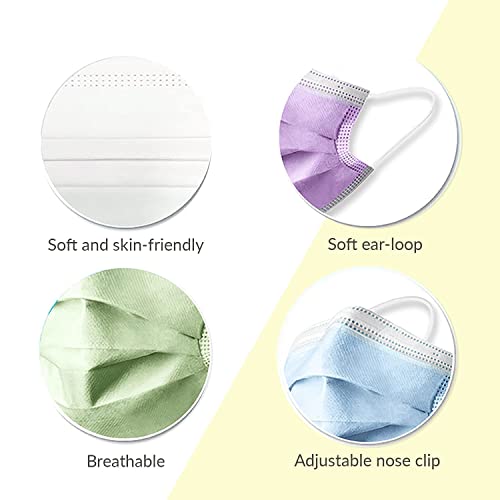 Hygenix masks for Kids, Multiple-colors 3ply Disposable Children Face Masks PFE >98% Filter Quality, Breathable & Comfy (Pack of 50 Pcs)…