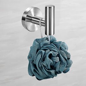 Lagita Bathroom Hooks Towel Hooks for Bathrooms Towel Hook Heavy Duty Door Hanger 4 Pack for Bathroom Bedroom Kitchen Hotel Pool, Silver