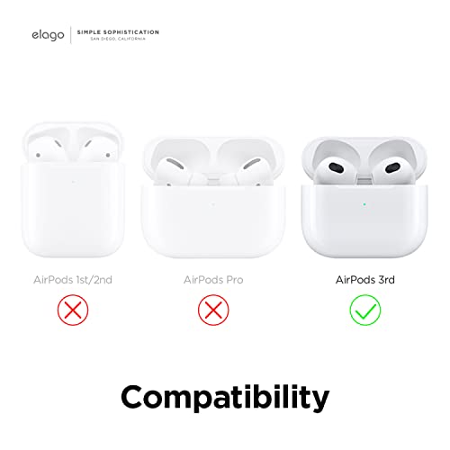 elago AW3 Case Compatible with AirPods 3rd Generation Case Cover 2021 - Classic Monitor Design, Shock-Absorbing Protection, Wireless Charging [US Patent Registered] - Classic White