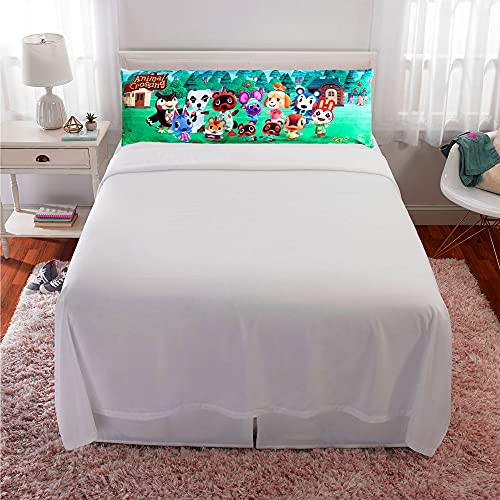 Franco Kids Bedding Super Soft Microfiber Zippered Body Pillow Cover, 54 in x 20 in, Animal Crossing