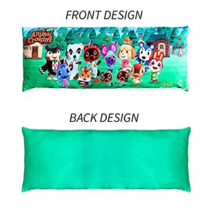 Franco Kids Bedding Super Soft Microfiber Zippered Body Pillow Cover, 54 in x 20 in, Animal Crossing