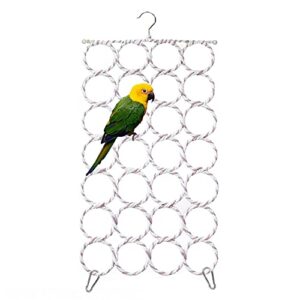 KYHSOM Bird Hemp Rope Net Swing, Small Animal Activity Toy Rope Climbing Net for Parakeet, Lovebirds, Cockatoo, Canary, African Grey, Macaw, Random Color(1Pack)