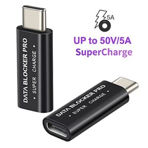 Fast Charging USB C to C Data Blocker, Protect Against Juice Jacking, Support Safe Fast Charging up to 50V/5A by Honwally (2 Pack)