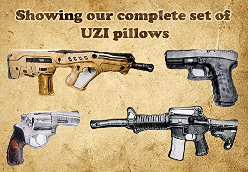 Caliber Gourmet Hug Soft Tactical Automatic Handgun Cushion Pillow, Cotton, Plush Stuffed, Throw Pillow, Decorative, Loved by Military Personnel, Veterans, Hunters, Gun Lovers