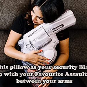 Caliber Gourmet Hug Soft Tactical Automatic Handgun Cushion Pillow, Cotton, Plush Stuffed, Throw Pillow, Decorative, Loved by Military Personnel, Veterans, Hunters, Gun Lovers