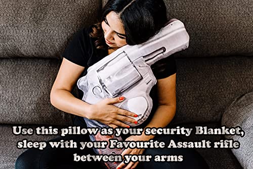 Caliber Gourmet Hug Soft Tactical Automatic Handgun Cushion Pillow, Cotton, Plush Stuffed, Throw Pillow, Decorative, Loved by Military Personnel, Veterans, Hunters, Gun Lovers