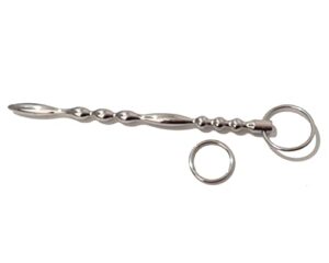 8" overall length stainless steel urethral sounds with ribs 5mm tip