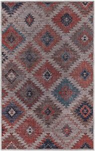 rugs.com sisu collection washable rug – 2' x 3' rust red flatweave rug perfect for entryways, kitchens, breakfast nooks, accent pieces