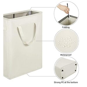 ZERO JET LAG Slim Laundry Hamper 45L, Freestanding Laundry Hamper 72L Large Laundry Basket Handles Waterproof Durable Clothes Hamper