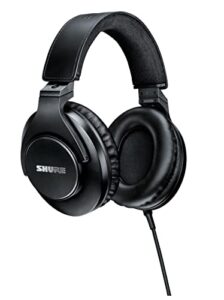 shure srh440a over-ear wired headphones for monitoring & recording, professional studio grade, enhanced frequency response, work with all audio devices, adjustable & collapsible design - 2022 version