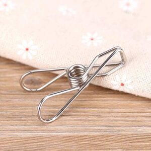 BORDSTRACT 20PCS Stainless Steel Clothes Pegs, Laundry Hanging Clothesline Clips, Long-Lasting Strong-Grip Metal Laundry Clips for Washing Line Snack Bags Washcloth Paper at House Kitchen Office