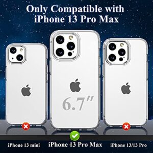 EWUONU iPhone 13 Pro Max Case, Crystal Clear [Anti-Yellowing] Case for iPhone 13 Pro Max 6.7 inch, with 2 Pack Tempered Glass Screen Protector, Slim Thin, Scratch Resistant, Full Body Protection