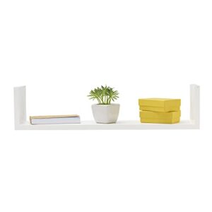 MELANNCO Floating U Shelves for Bedroom, Living Room, Bathroom, Kitchen, Nursery, Set of 3, White