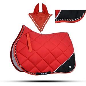 Numnah General Saddle Pads Jewel Trimming Amara Palm Free Ear (Ship from USA) (Cob, Grey)