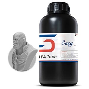 siraya tech easy 3d printer resin lcd 405nm uv eco-friendly plant-based rapid resin standard photopolymer resin affordable fast curing 3d printing resin for lcd/dlp printer and 8k capable (1kg grey)