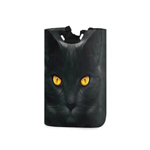 xigua scary black cat laundry hamper, large laundry baskets foldable clothes tote with handles storage bag for family dormitory laundry bathroom closet kids room