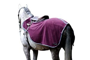 weatherbeeta fleece exercise sheet - maroon/grey/white - small