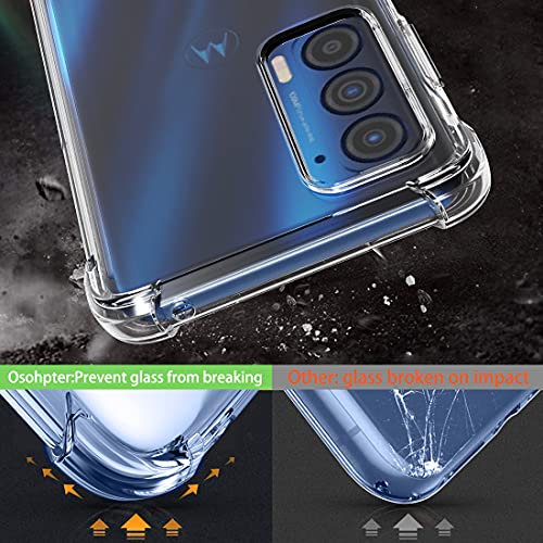 Osophter for Moto Edge 2021 Case,Moto Edge 5G UW Case Clear Transparent Flower Reinforced Corners TPU Shock-Absorption Flexible Cell Phone Cover for Motorola Moto Edge 2021(Clear)