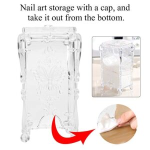 Cotton Pads Holder Organizer Swab Balls Box Holder Dispenser Storage Canister Cosmetic Pads Container for Bathroom Countertop Vanity (Transparent)